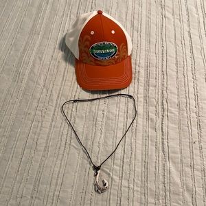 Jeff Probst survivor hat + necklace - perfect Halloween costume!